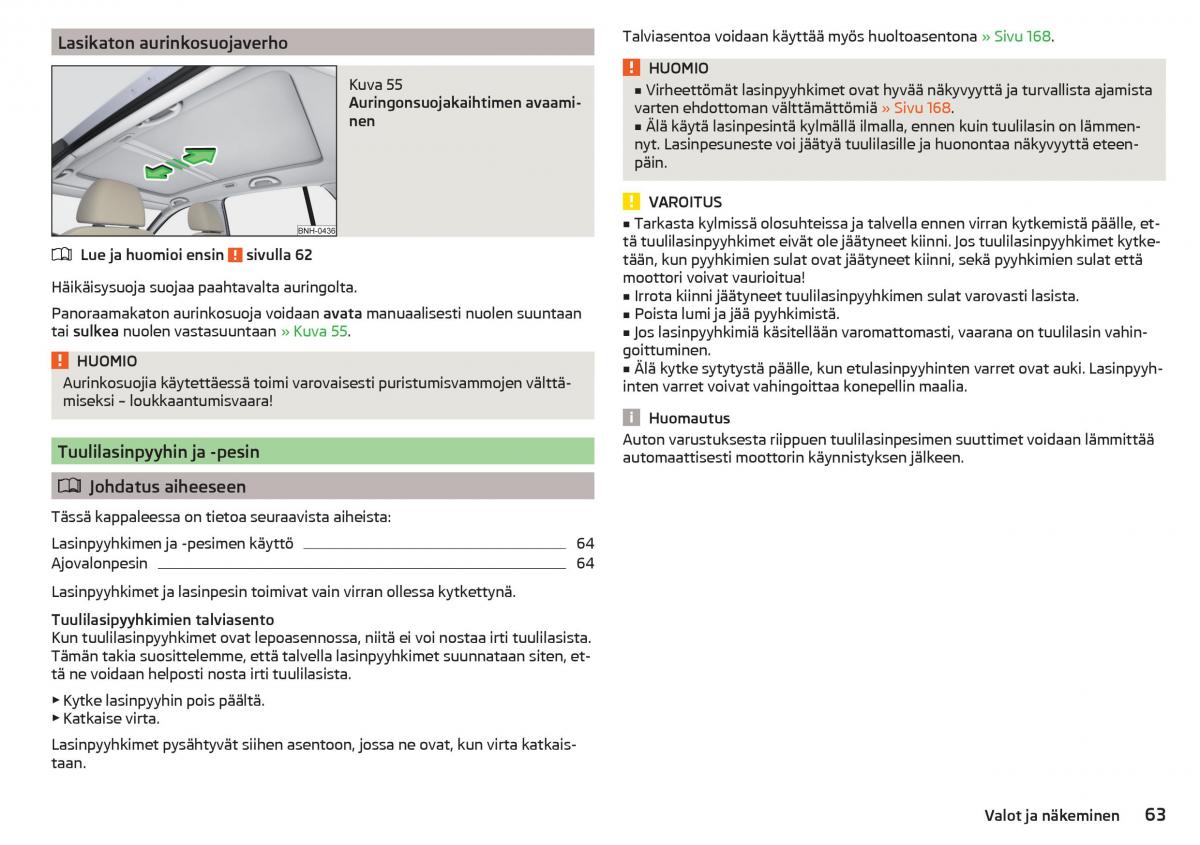 Skoda Rapid omistajan kasikirja / page 65