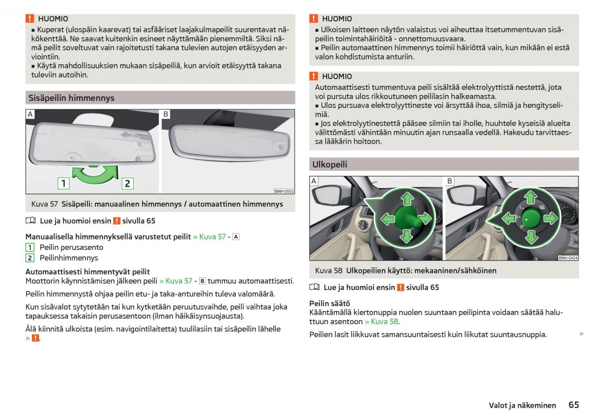 Skoda Rapid omistajan kasikirja / page 67