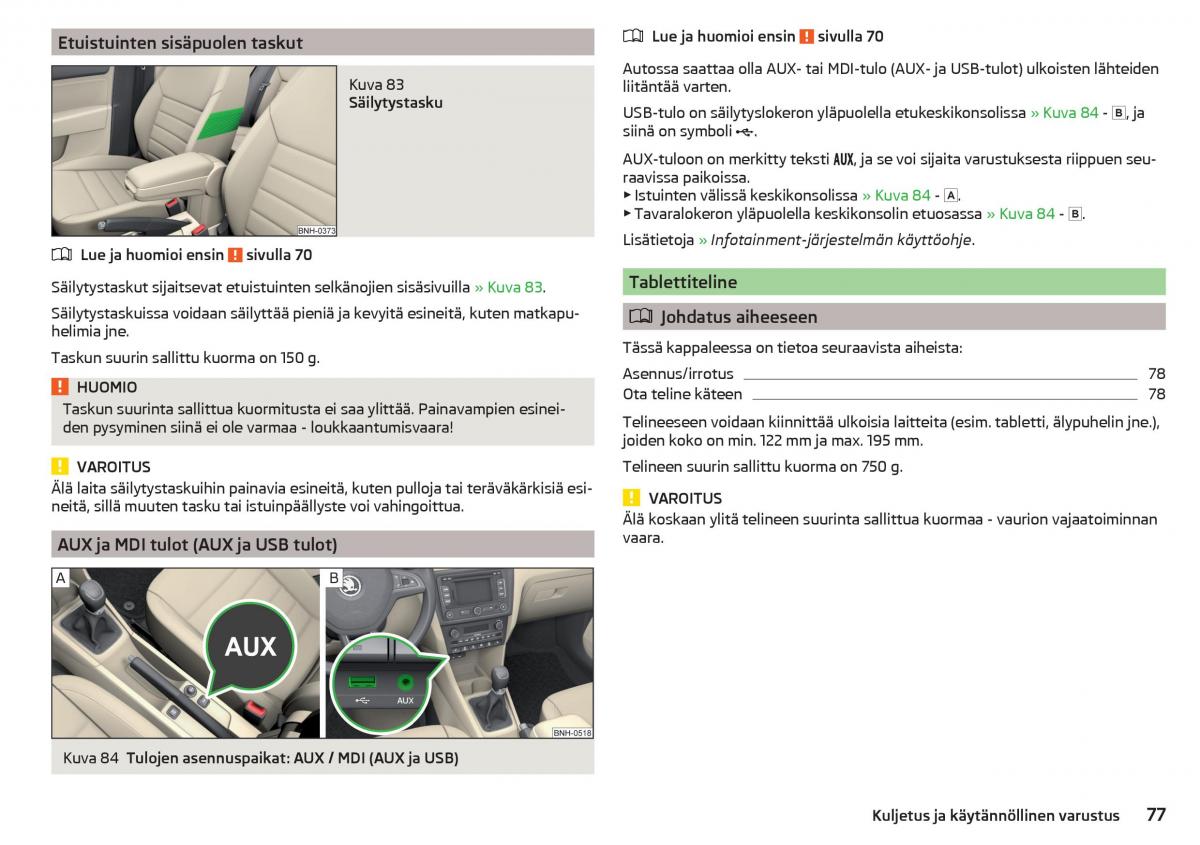 Skoda Rapid omistajan kasikirja / page 79