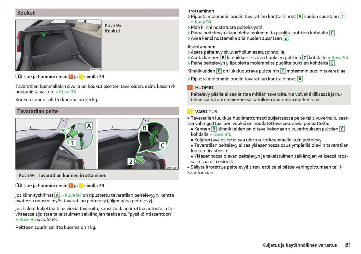 Skoda Rapid omistajan kasikirja / page 83