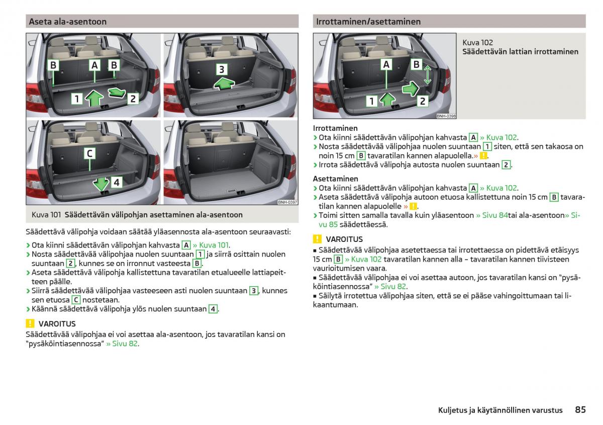 Skoda Rapid omistajan kasikirja / page 87