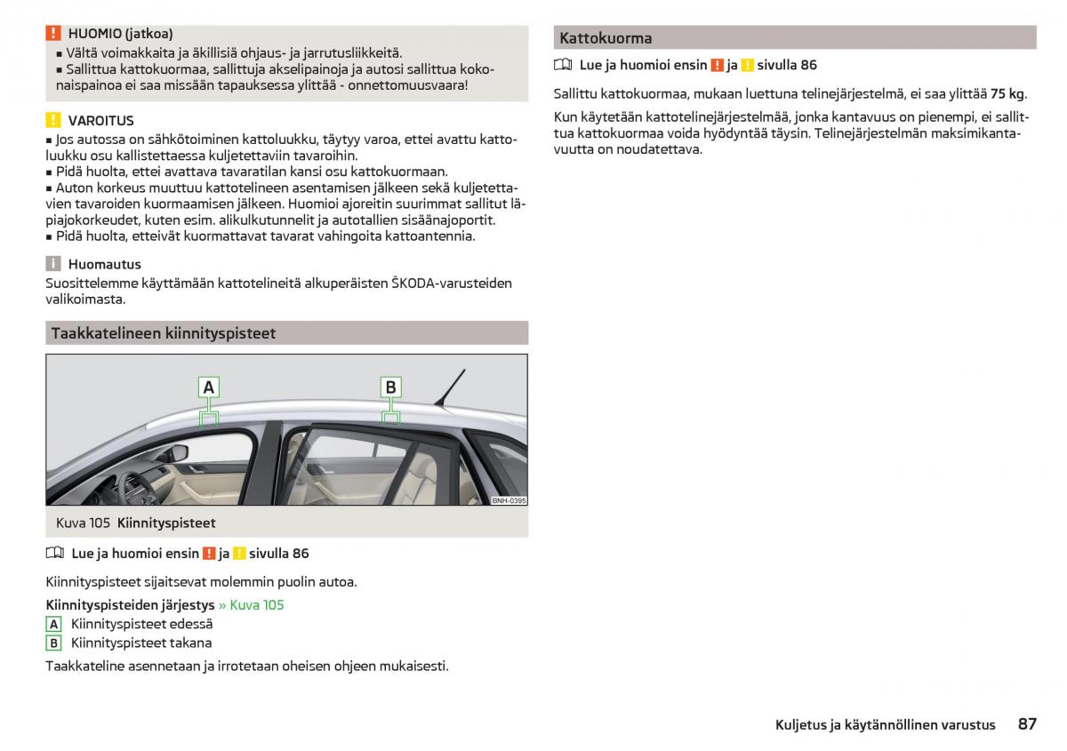 Skoda Rapid omistajan kasikirja / page 89