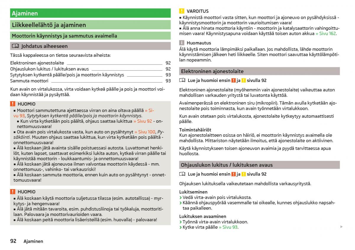 Skoda Rapid omistajan kasikirja / page 94