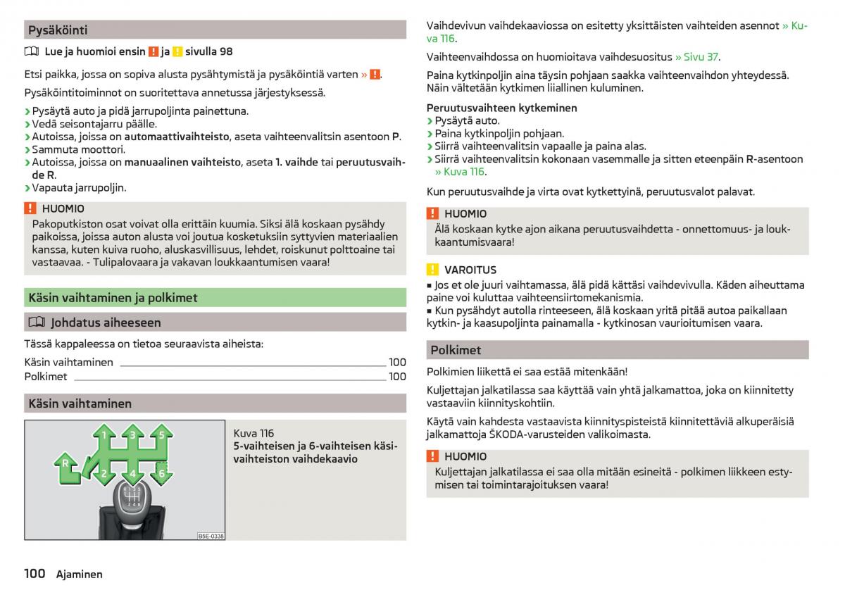 Skoda Rapid omistajan kasikirja / page 102