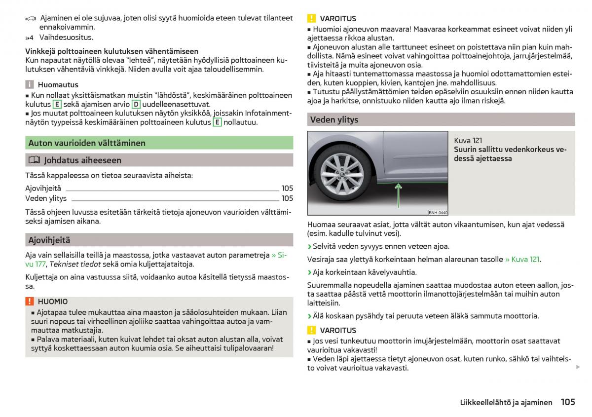 Skoda Rapid omistajan kasikirja / page 107