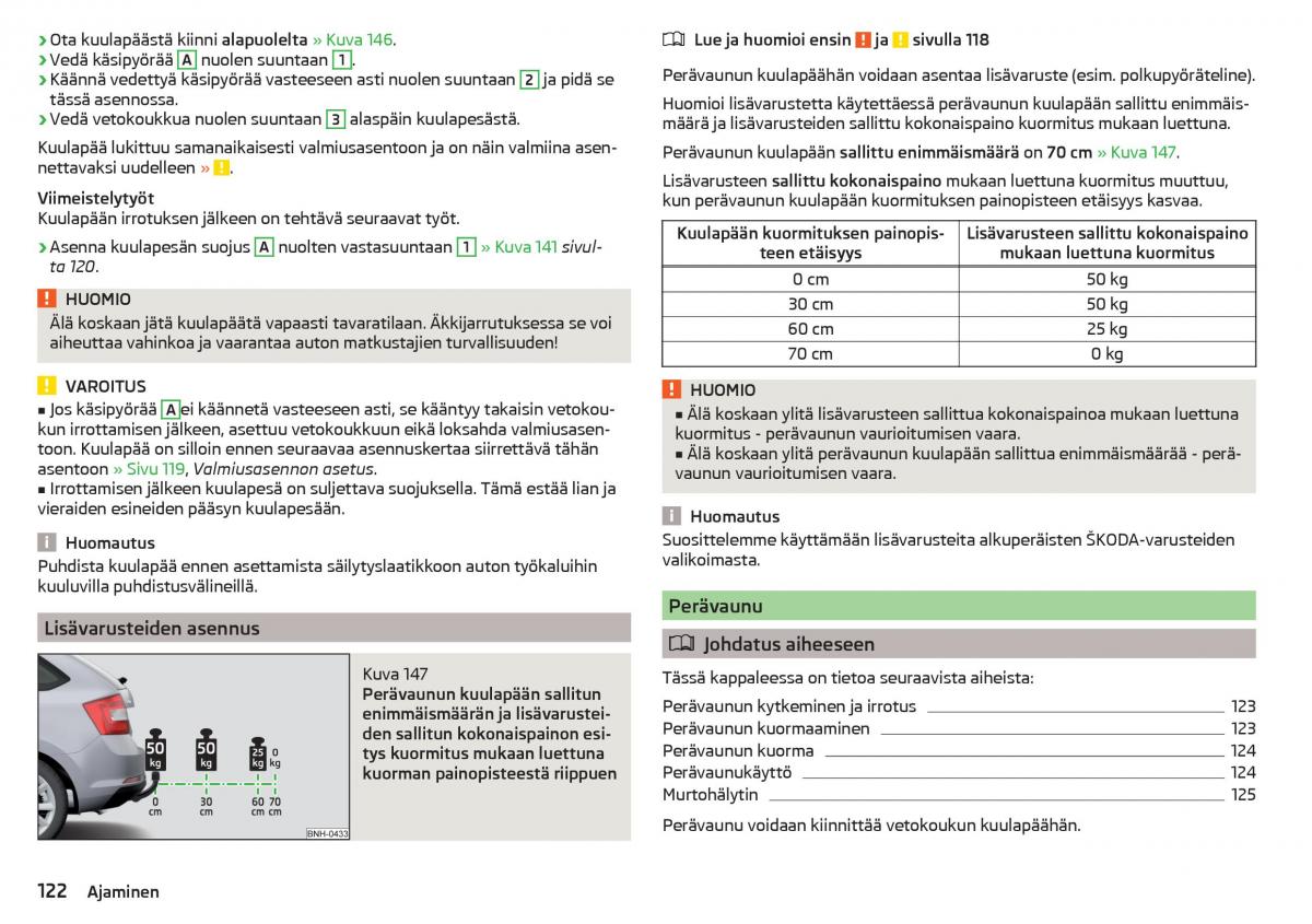 Skoda Rapid omistajan kasikirja / page 124