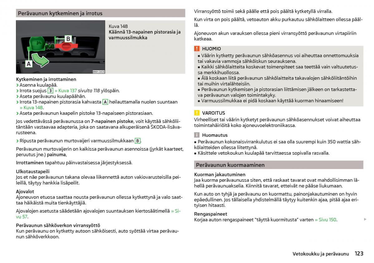 Skoda Rapid omistajan kasikirja / page 125