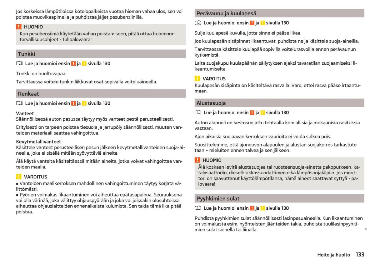 Skoda Rapid omistajan kasikirja / page 135