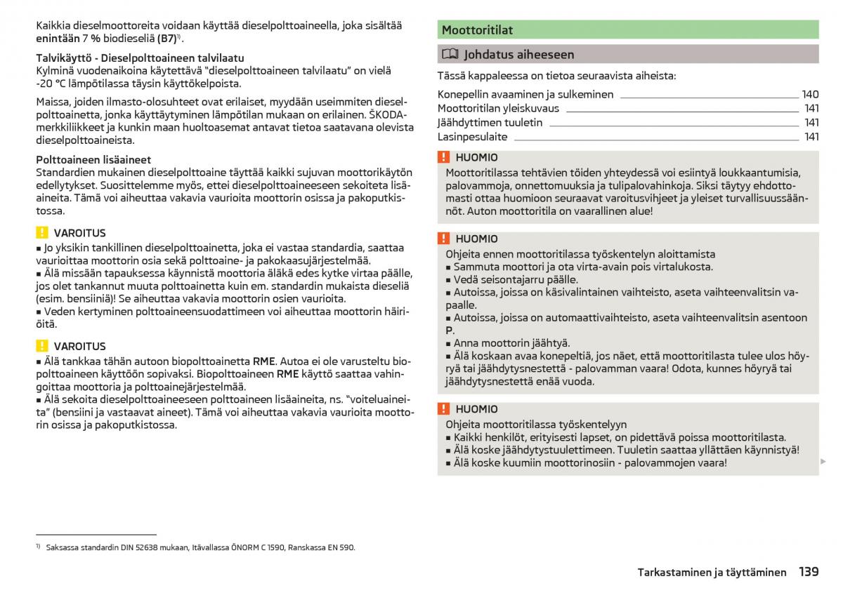 Skoda Rapid omistajan kasikirja / page 141