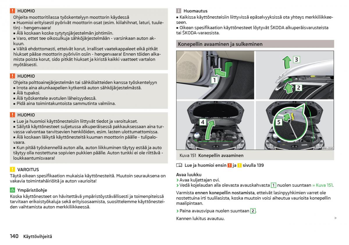 Skoda Rapid omistajan kasikirja / page 142