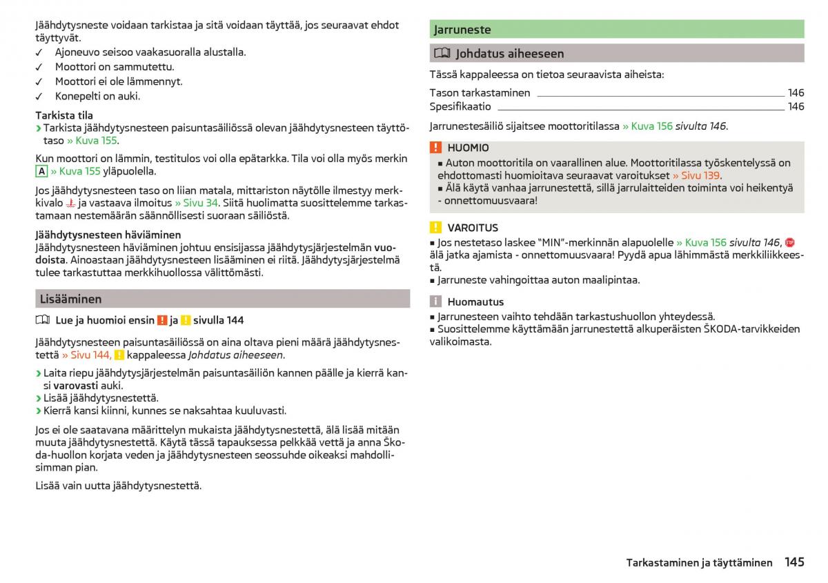 Skoda Rapid omistajan kasikirja / page 147