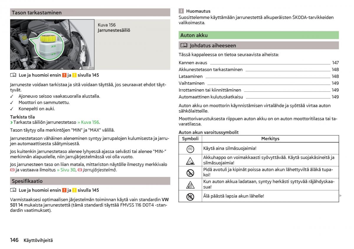 Skoda Rapid omistajan kasikirja / page 148