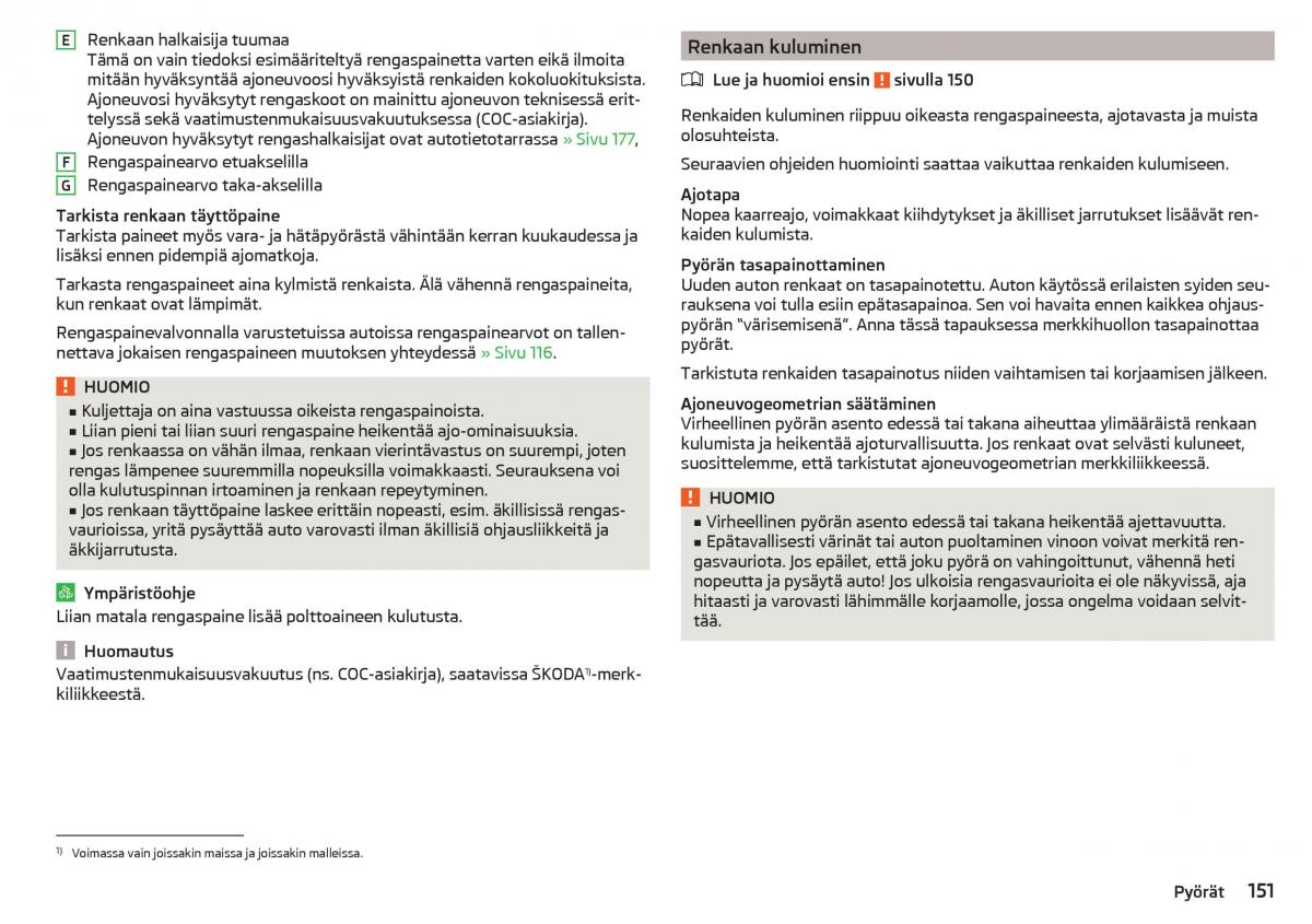 Skoda Rapid omistajan kasikirja / page 153