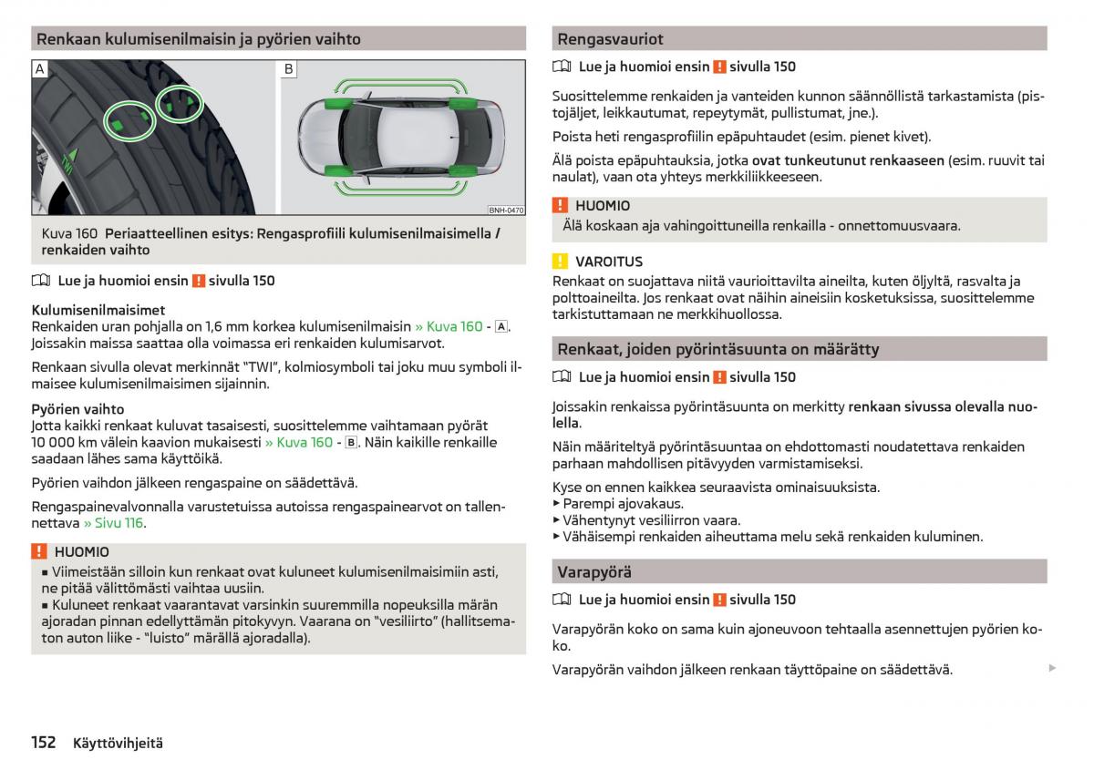 Skoda Rapid omistajan kasikirja / page 154