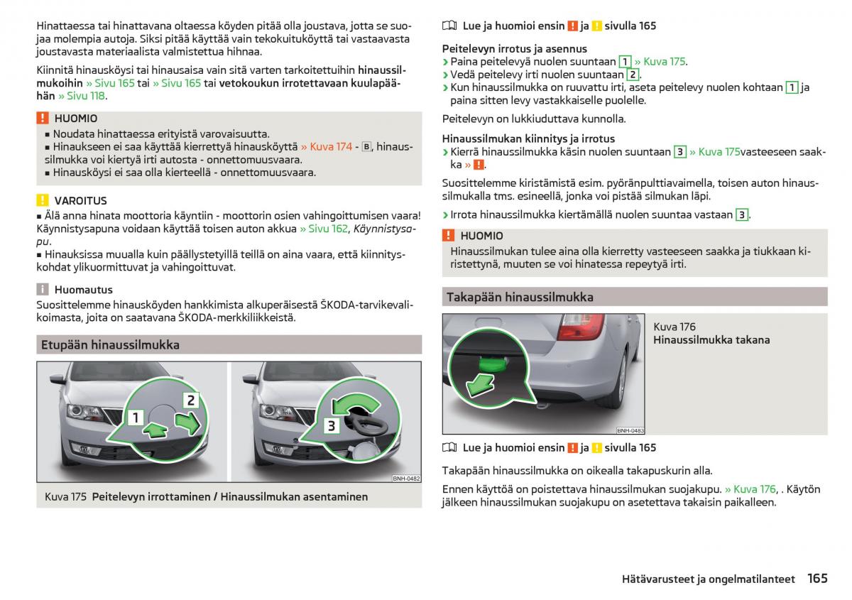 Skoda Rapid omistajan kasikirja / page 167