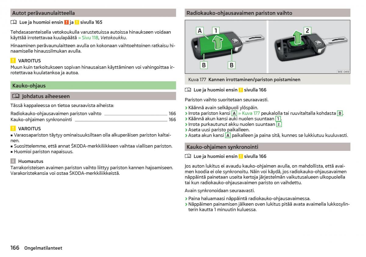 Skoda Rapid omistajan kasikirja / page 168