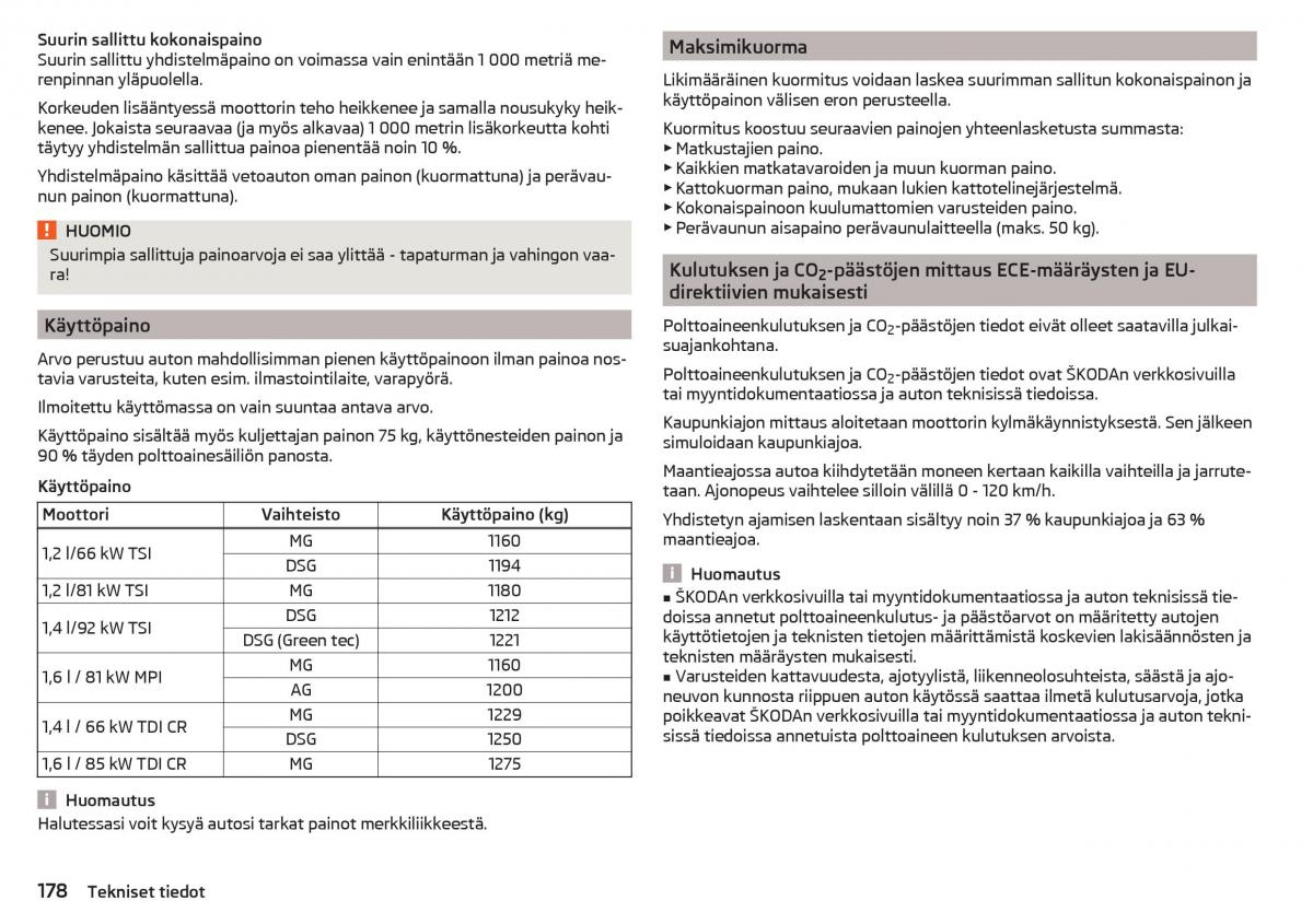 Skoda Rapid omistajan kasikirja / page 180