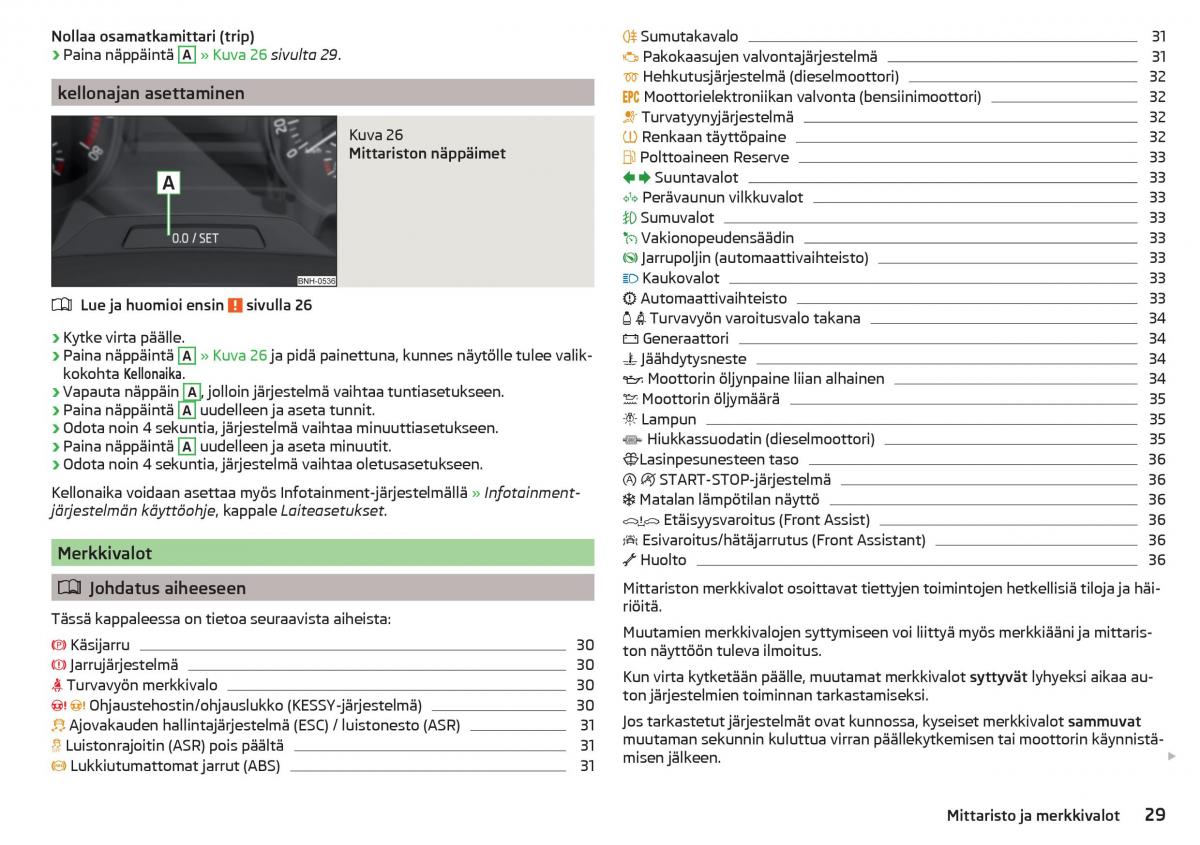 Skoda Rapid omistajan kasikirja / page 31