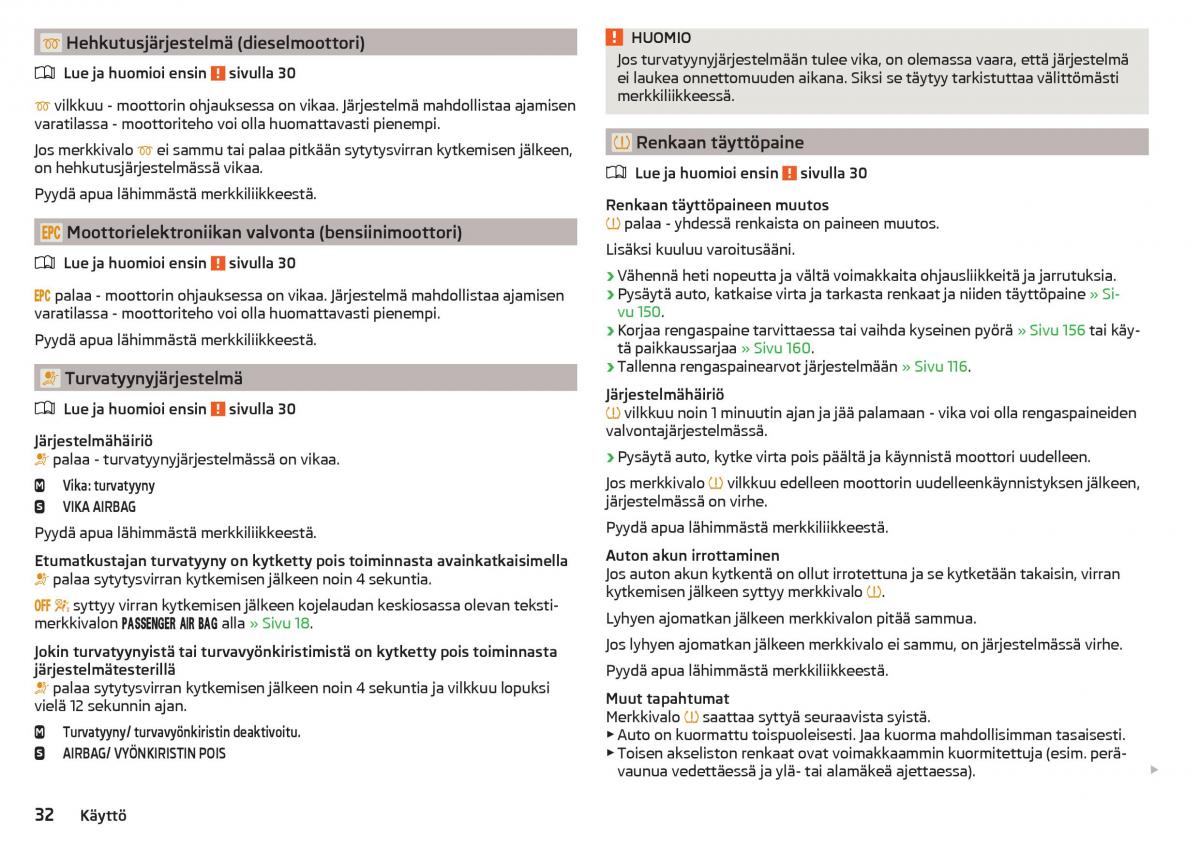 Skoda Rapid omistajan kasikirja / page 34