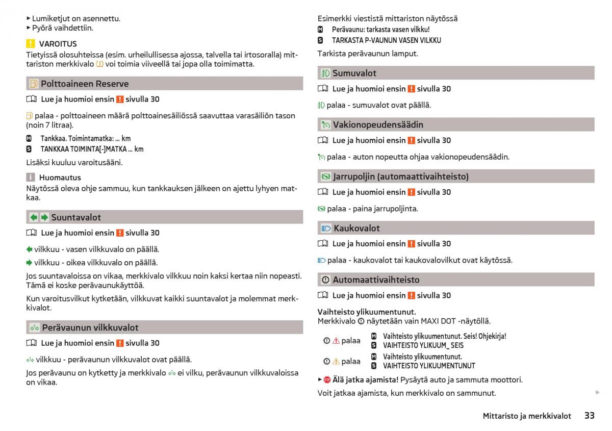 Skoda Rapid omistajan kasikirja / page 35