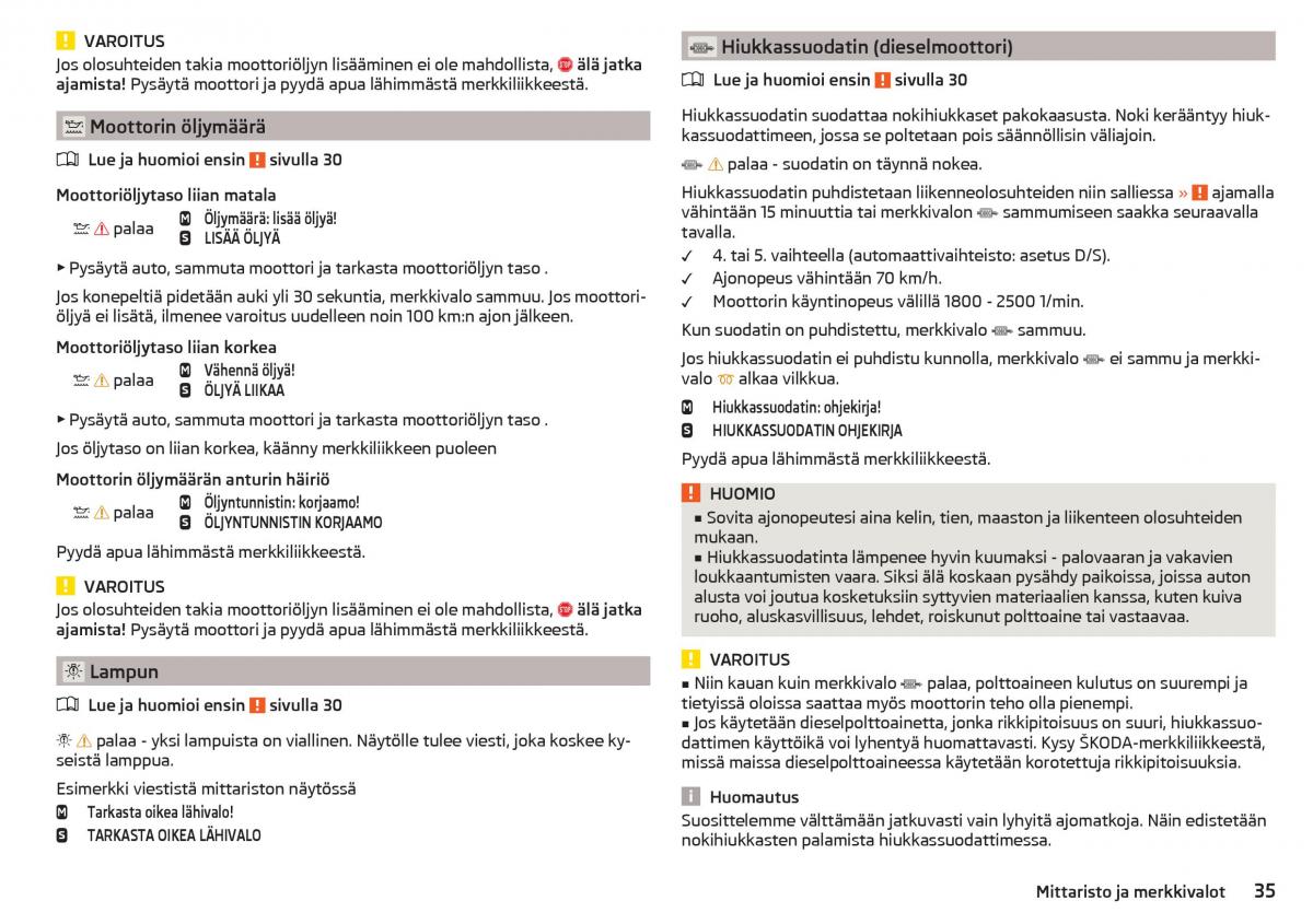 Skoda Rapid omistajan kasikirja / page 37