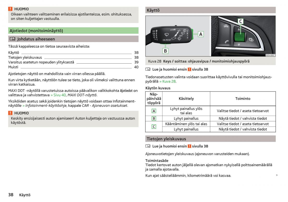 Skoda Rapid omistajan kasikirja / page 40