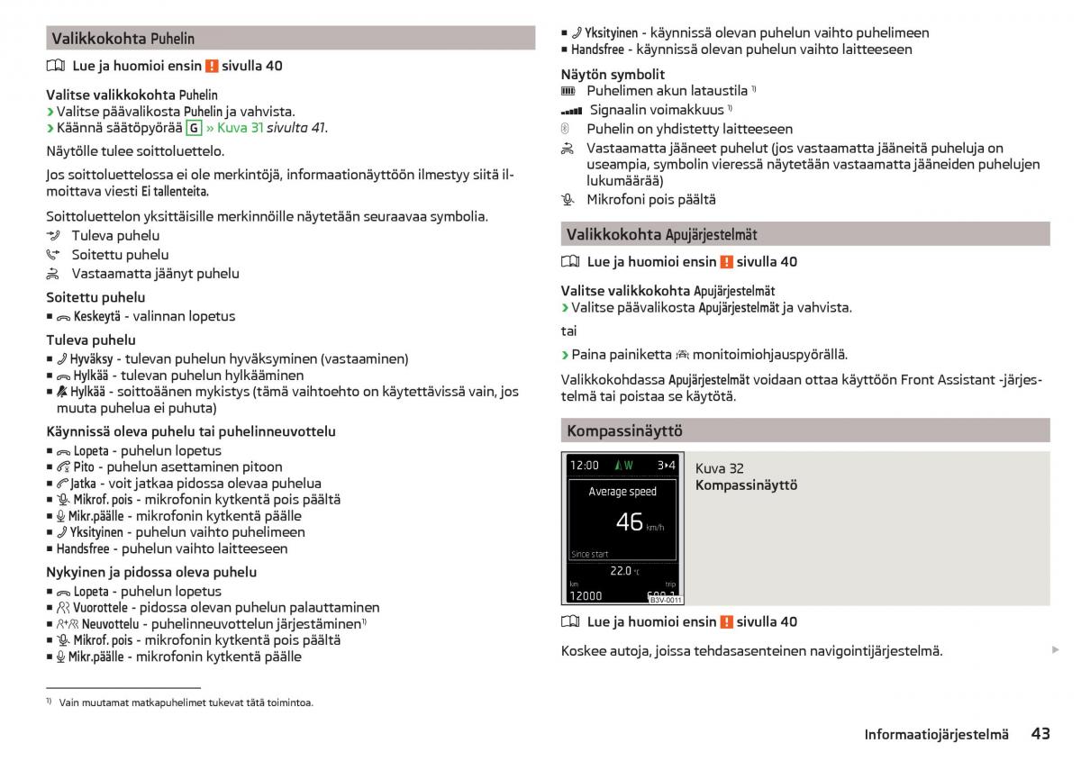 Skoda Rapid omistajan kasikirja / page 45