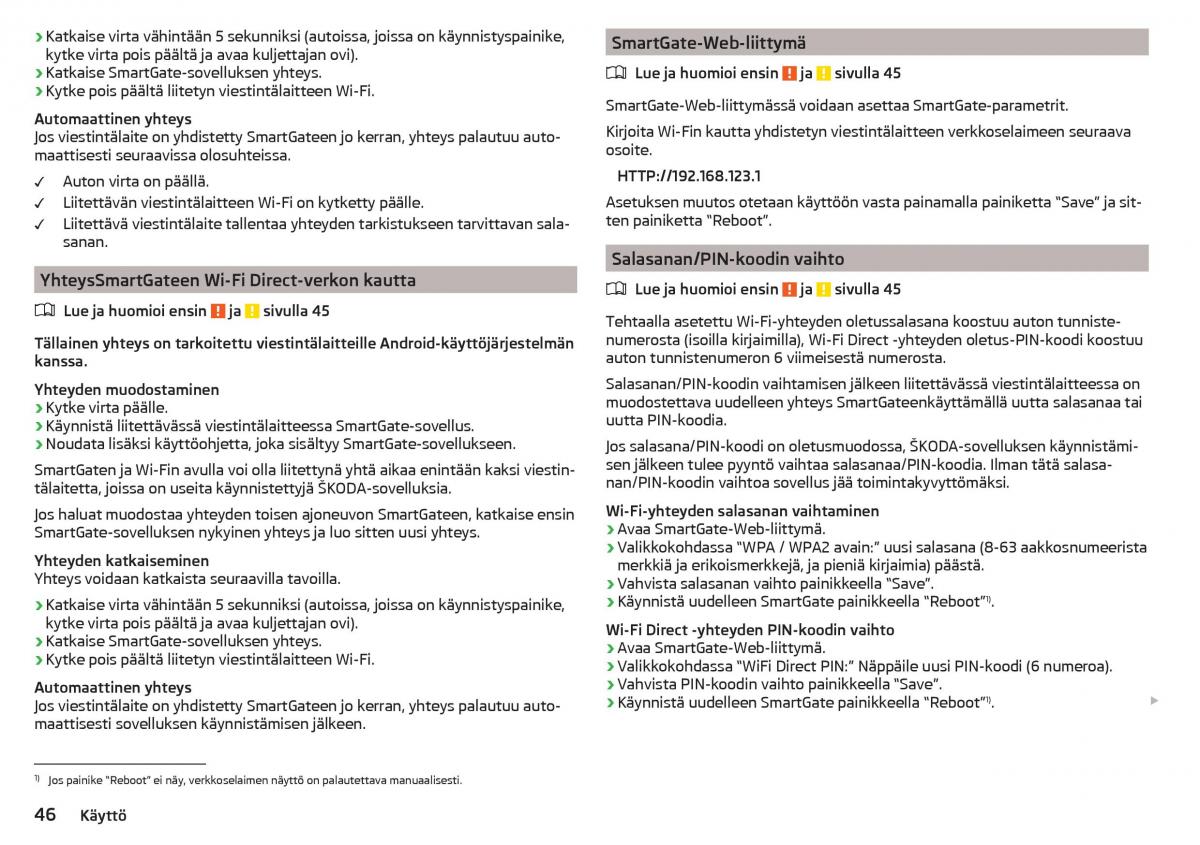 Skoda Rapid omistajan kasikirja / page 48