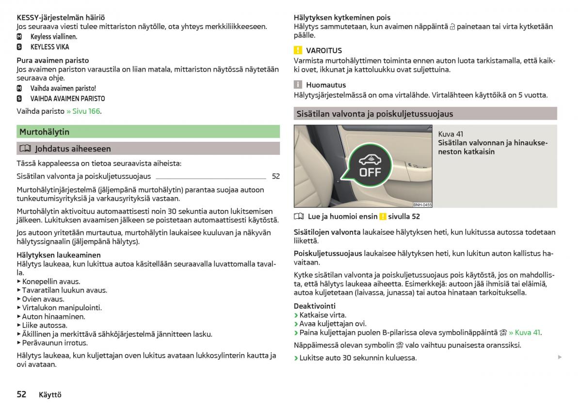 Skoda Rapid omistajan kasikirja / page 54