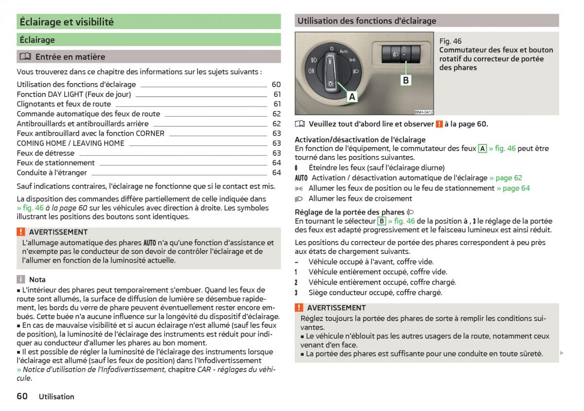 Skoda Rapid manuel du proprietaire / page 62