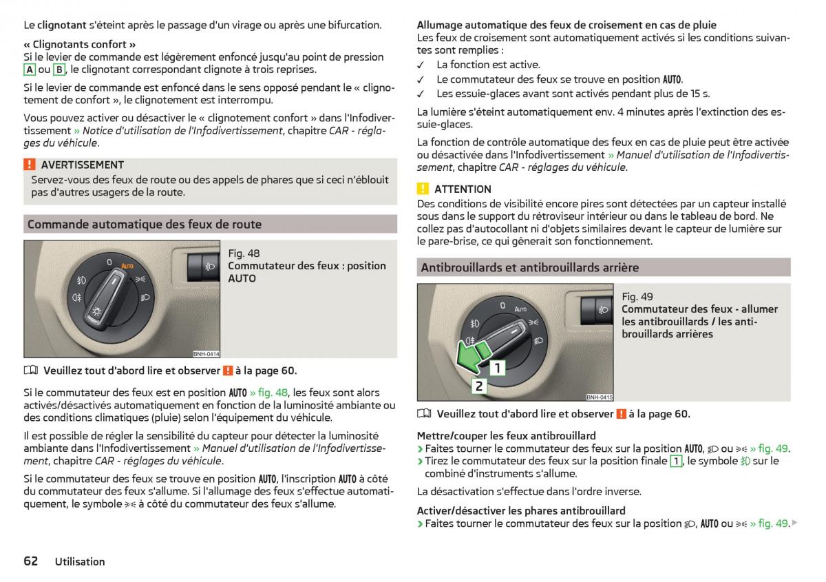 Skoda Rapid manuel du proprietaire / page 64