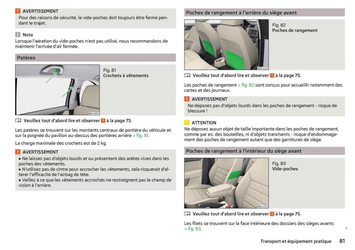 Skoda Rapid manuel du proprietaire / page 83