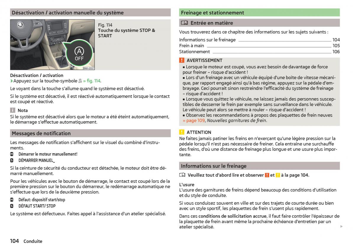 Skoda Rapid manuel du proprietaire / page 106