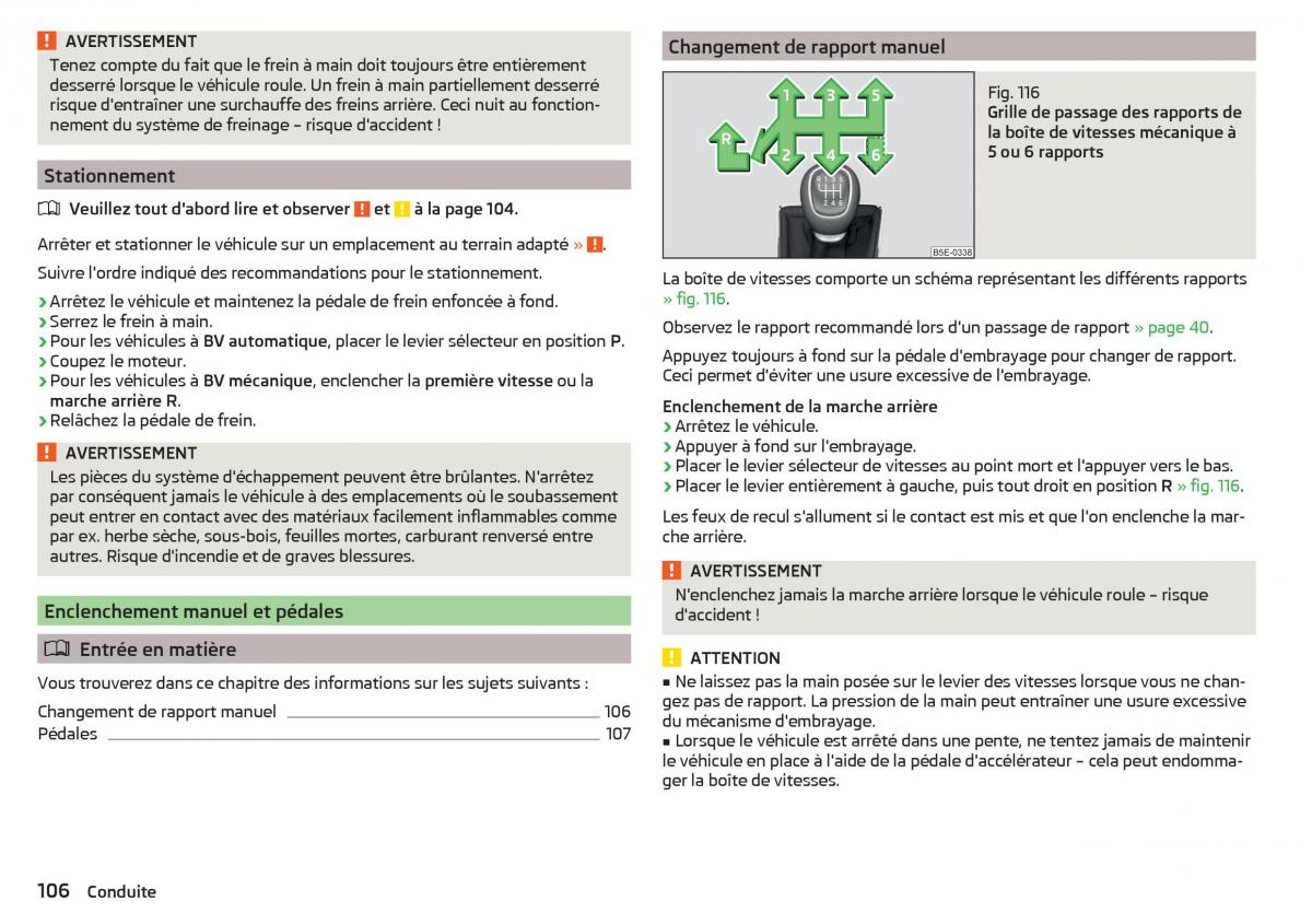 Skoda Rapid manuel du proprietaire / page 108