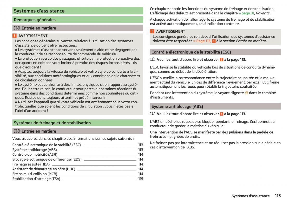 Skoda Rapid manuel du proprietaire / page 115