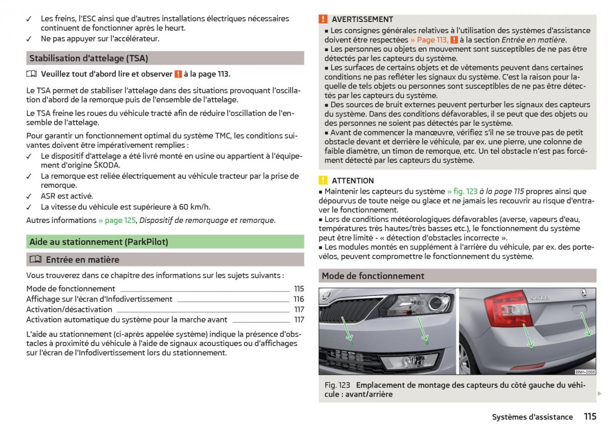 Skoda Rapid manuel du proprietaire / page 117