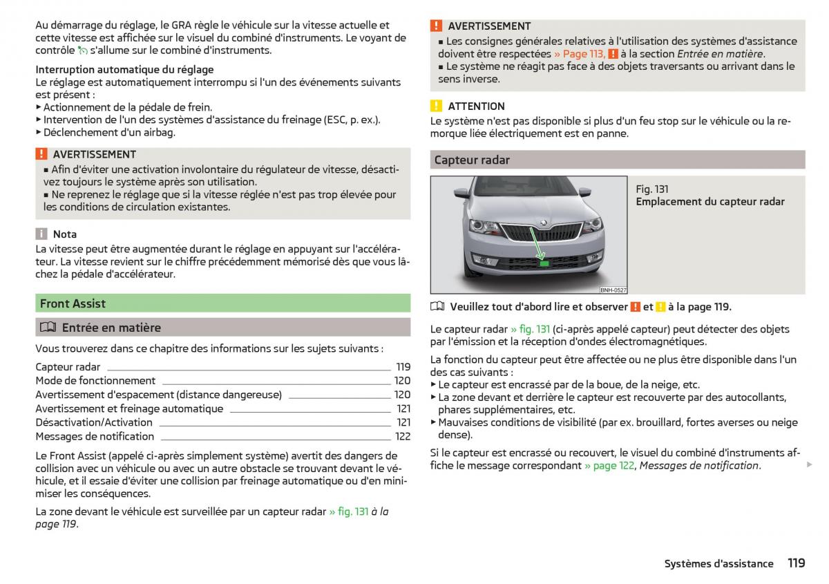 Skoda Rapid manuel du proprietaire / page 121