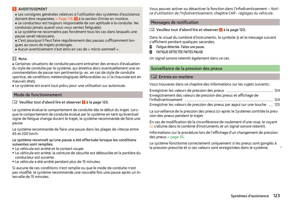 Skoda Rapid manuel du proprietaire / page 125