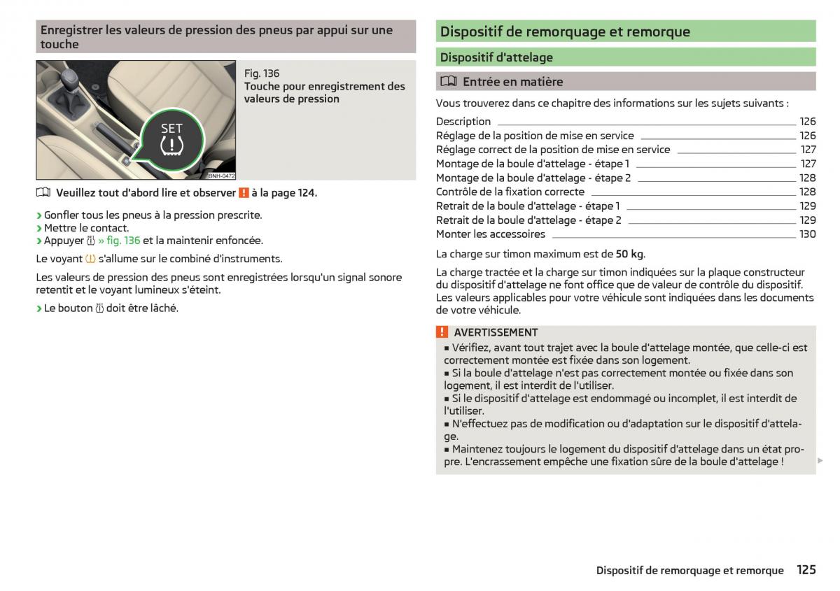 Skoda Rapid manuel du proprietaire / page 127