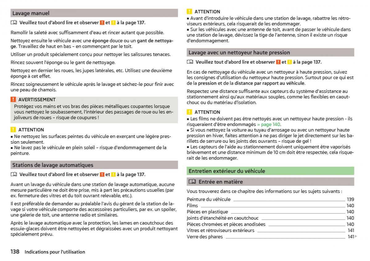 Skoda Rapid manuel du proprietaire / page 140