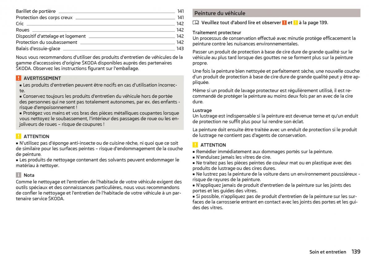 Skoda Rapid manuel du proprietaire / page 141