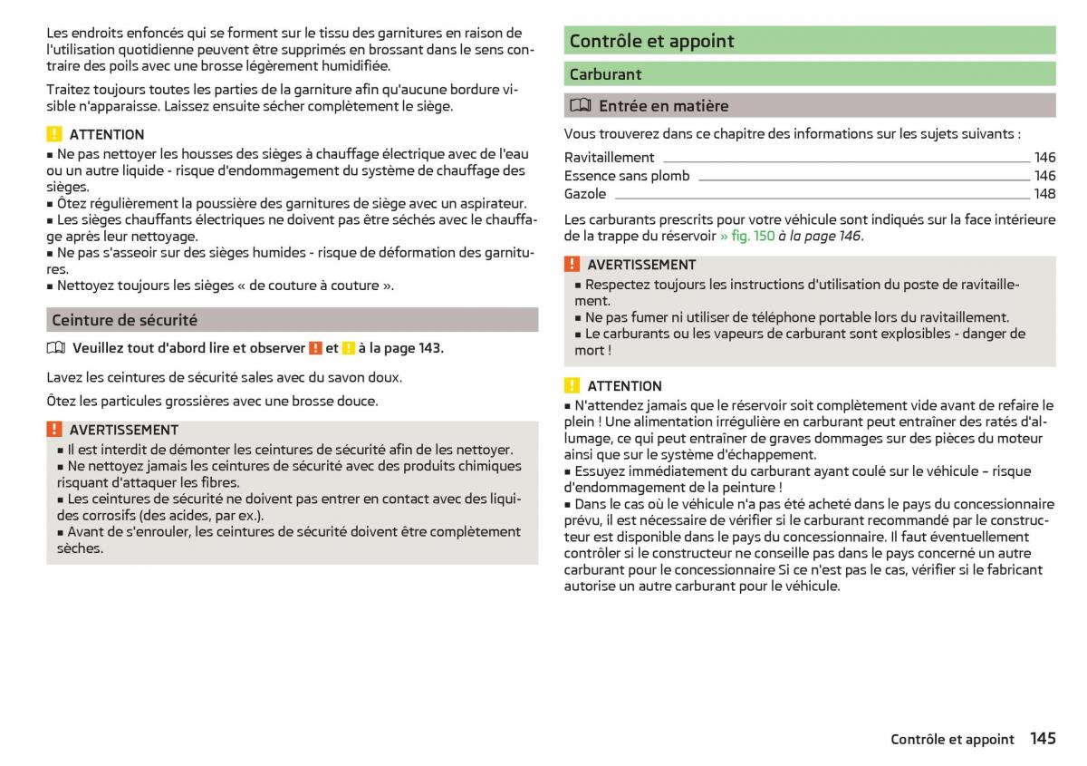 Skoda Rapid manuel du proprietaire / page 147