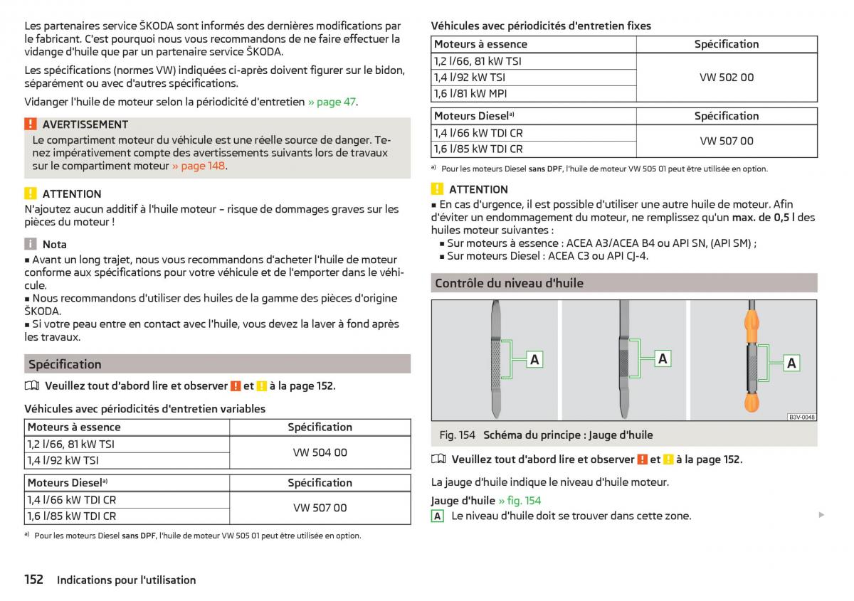 Skoda Rapid manuel du proprietaire / page 154