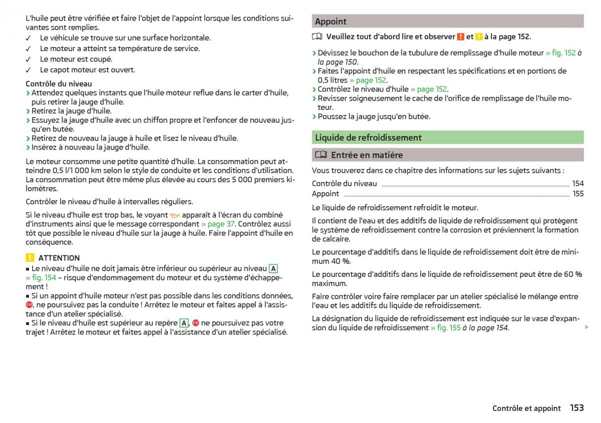 Skoda Rapid manuel du proprietaire / page 155