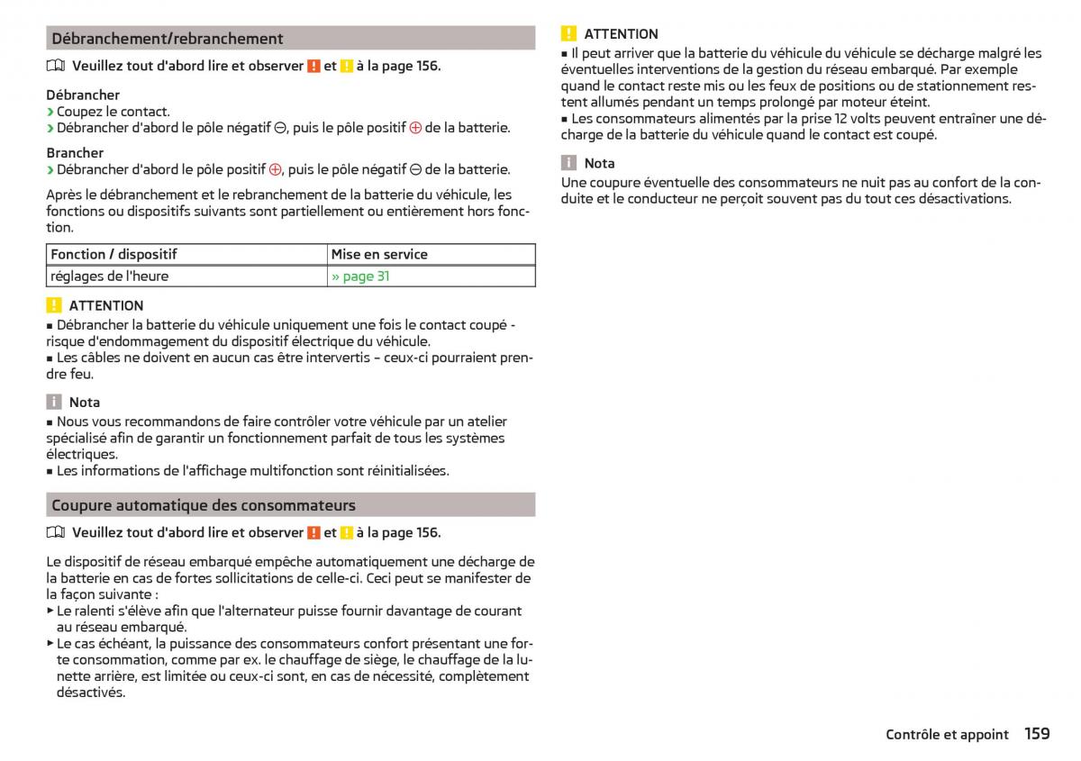 Skoda Rapid manuel du proprietaire / page 161