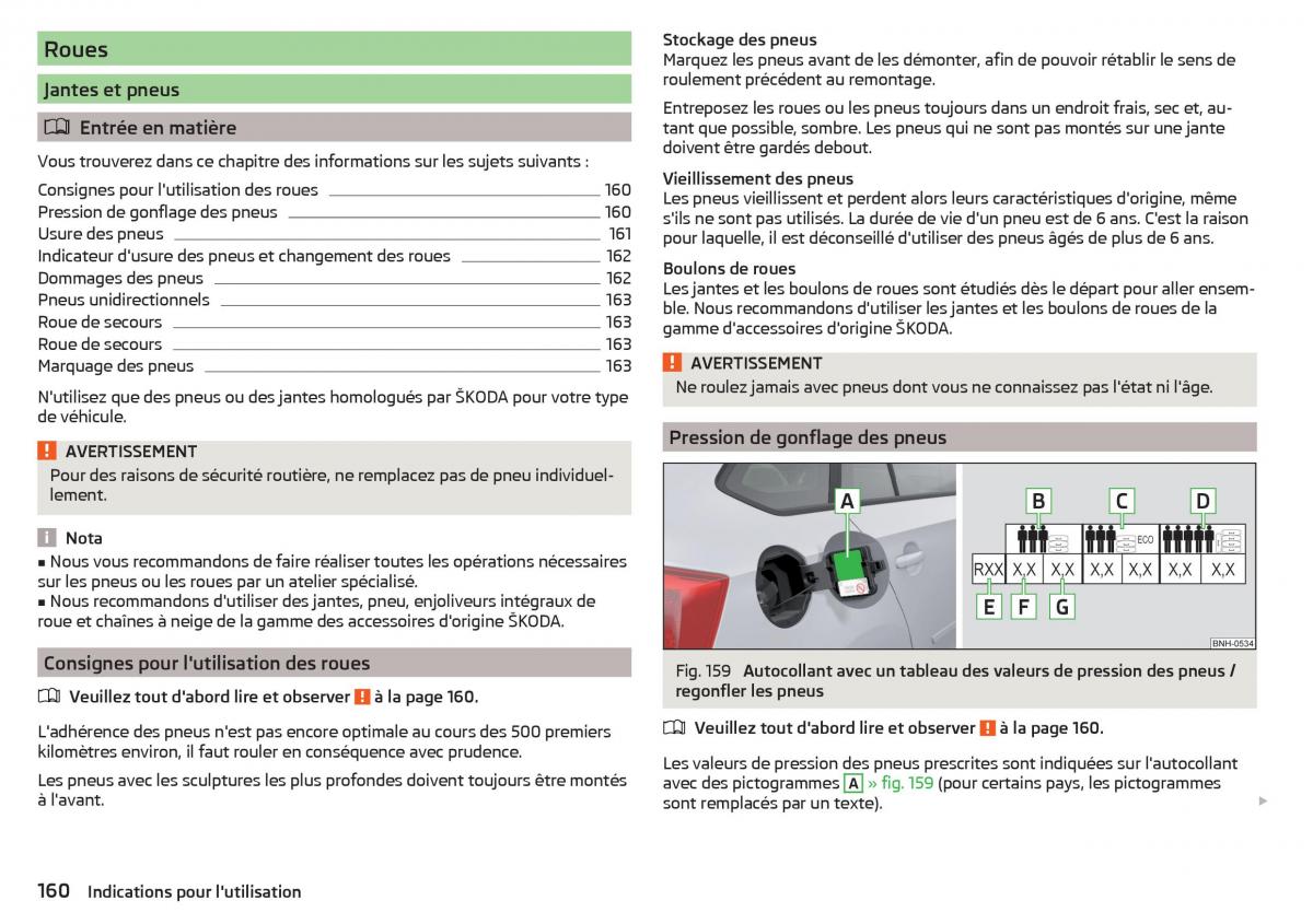 Skoda Rapid manuel du proprietaire / page 162