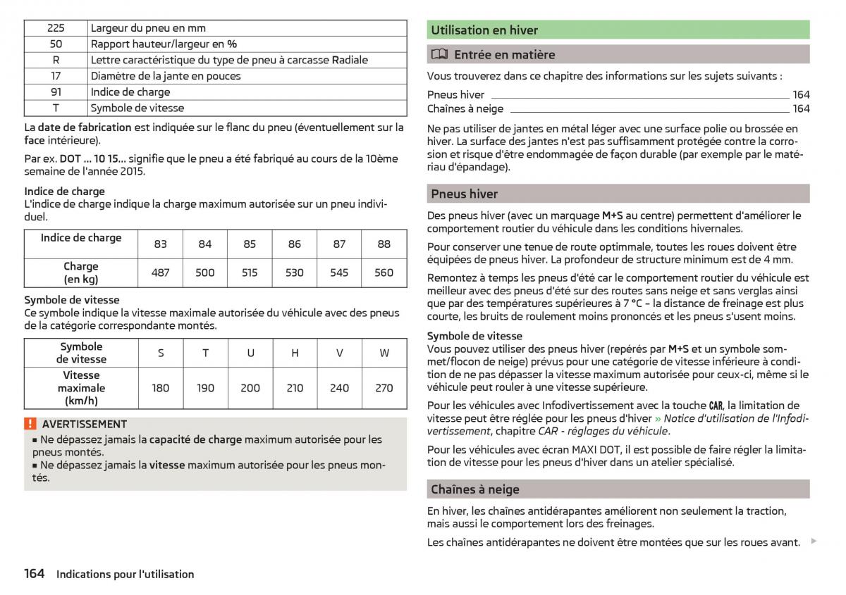 Skoda Rapid manuel du proprietaire / page 166