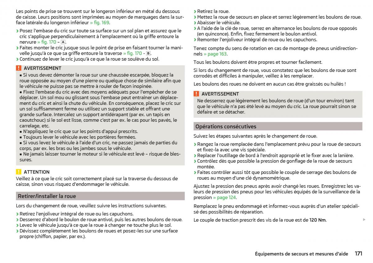 Skoda Rapid manuel du proprietaire / page 173