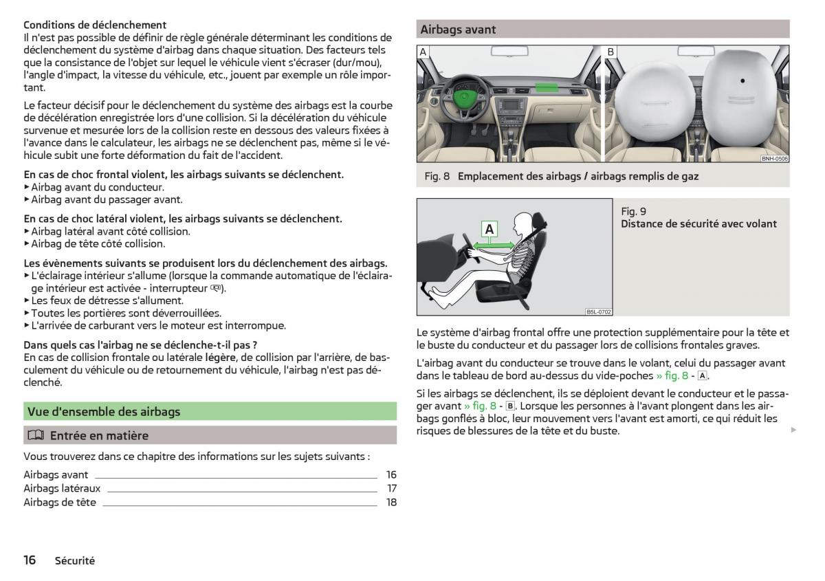 Skoda Rapid manuel du proprietaire / page 18