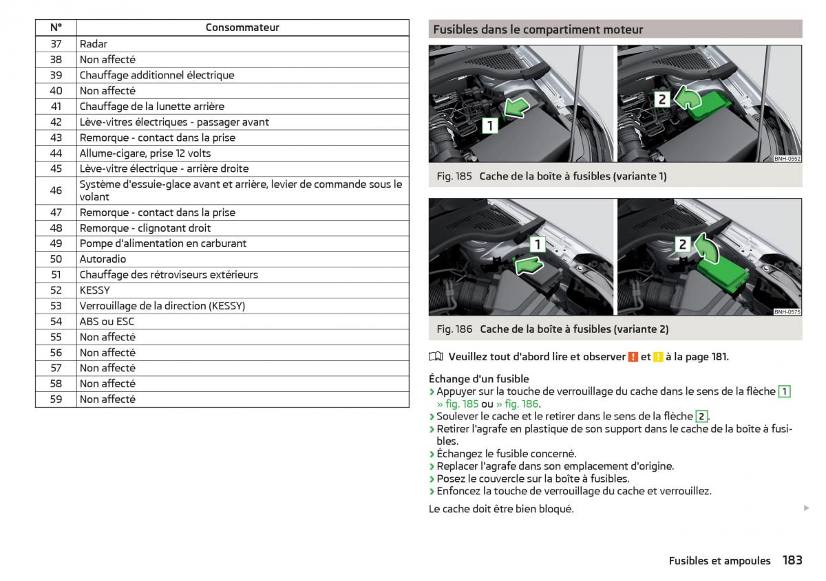 Skoda Rapid manuel du proprietaire / page 185